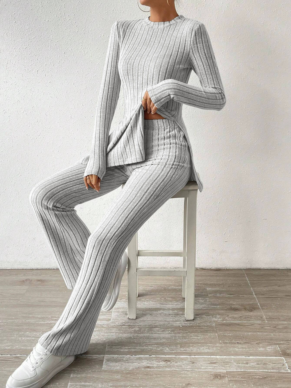 ZARA Simple Relaxed Loungewear 2-Piece Set for Fall Winter Solid Color